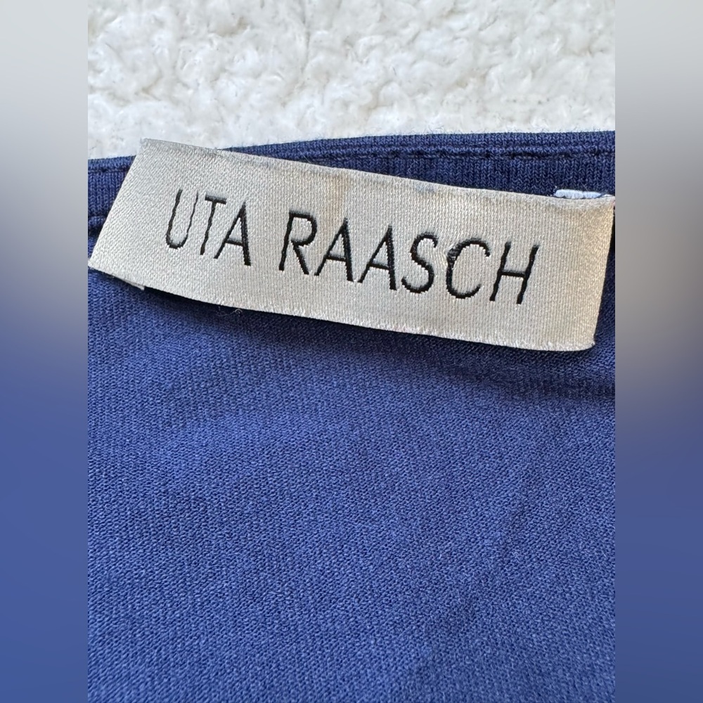 Uta Raasch Blue Stretch Viscose Blend Fitted Dress Us 6 View 5